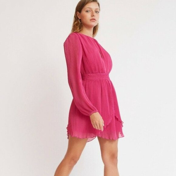 NWT Finders Keepers Bijou Mini Dress Fuchsia - Picture 7 of 8